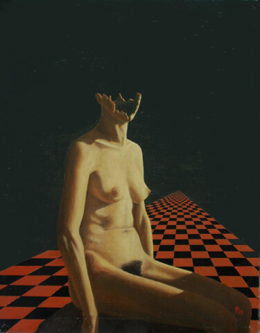 Картина под названием "Solitude d'ube poup…" - Pierre Collette, Подлинное произведение искусства, Масло