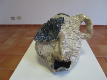 Sculptuur getiteld "scarface" door Pierre David, Origineel Kunstwerk, Keramiek