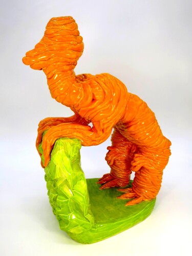 Sculpture intitulée "dino carotte" par Pierre David, Œuvre d'art originale, Céramique