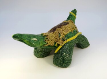 Sculpture intitulée "tortue" par Pierre David, Œuvre d'art originale, Céramique
