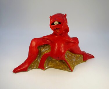 Sculpture titled "le petit démon" by Pierre David, Original Artwork, Ceramics