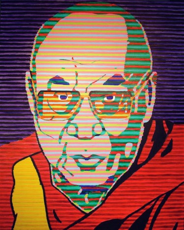 Painting titled "Dalai Lama" by Pierre Desrochers, Original Artwork