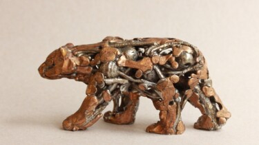 Sculpture intitulée "L'énergie de l'ours" par Pierre Duc, Œuvre d'art originale, Bronze