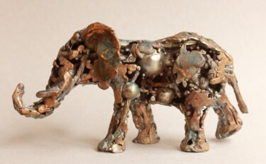 Sculpture titled "Elephant vital ener…" by Pierre Duc, Original Artwork, Bronze