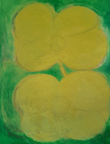 Картина под названием "Fleurs 2" - Pierre Duprat, Подлинное произведение искусства, Акрил Установлен на Деревянная рама для…