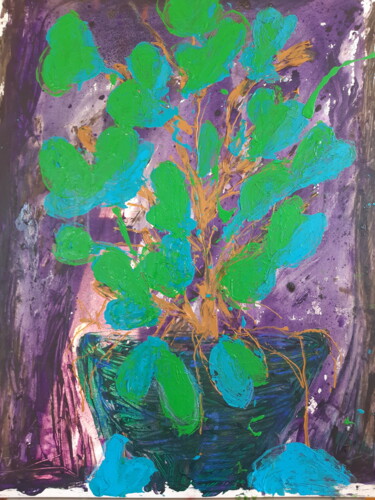 Картина под названием "Fleurs 4" - Pierre Duprat, Подлинное произведение искусства, Акрил Установлен на Деревянная рама для…