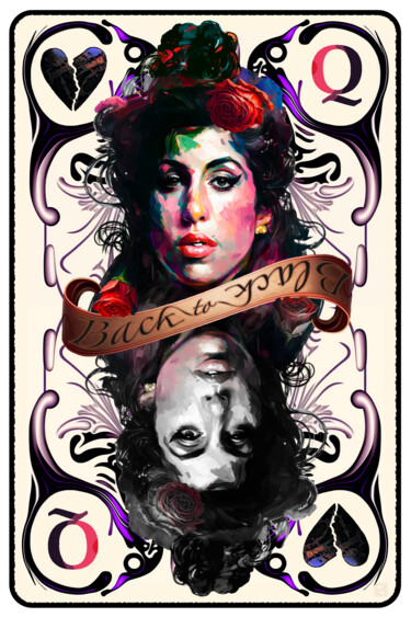 数字艺术 标题为“Back to black - Amy…” 由Pierre Duquoc, 原创艺术品, 数字油画