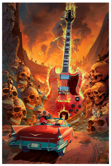 Digital Arts titled "Highway to hell - A…" by Pierre Duquoc, Original Artwork, Digital Painting