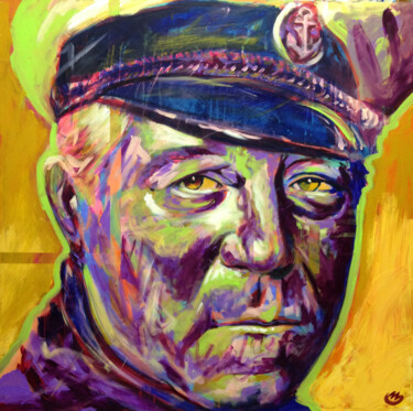 Peinture intitulée "Jean Gabin Yellow" par Pierre Emile Andre (13), Œuvre d'art originale, Acrylique