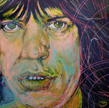 Peinture intitulée "Mike Jagger Cream" par Pierre Emile Andre (13), Œuvre d'art originale, Acrylique