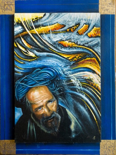 Peinture intitulée "Bleu Kabyle" par Pierre Emilien Grenier, Œuvre d'art originale, Huile