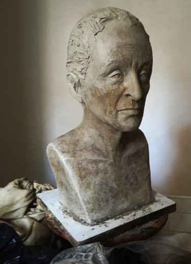 Sculpture titled "MON PERE" by Pierre Florence, Original Artwork, Terra cotta