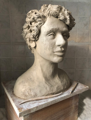 Sculpture titled "MATHIAS 2" by Pierre Florence, Original Artwork, Terra cotta