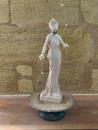 Scultura intitolato "la tête pleine" da Pierre Florence, Opera d'arte originale, Terracotta