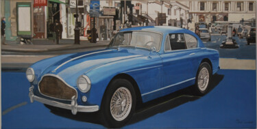 Pittura intitolato "aston martin bleue…" da Pierre Giafferi (cesar luciano), Opera d'arte originale, Olio