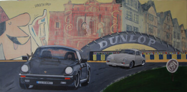 Schilderij getiteld "Porsche 911 mère et…" door Pierre Giafferi (cesar luciano), Origineel Kunstwerk, Acryl