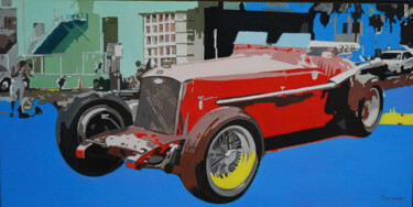 Ζωγραφική με τίτλο "roadster à Miami" από Pierre Giafferi (cesar luciano), Αυθεντικά έργα τέχνης, Λάδι