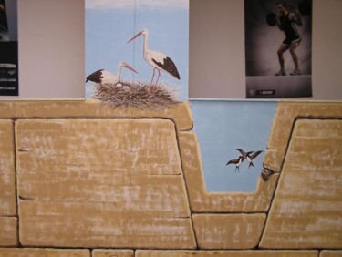 Peinture intitulée "FRESQUE AEROGYM SAL…" par Ferraguti  Pierre-Gilles, Œuvre d'art originale