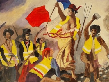 "Les gilets jaunes" başlıklı Tablo Pierre Isaac Gozlan tarafından, Orijinal sanat