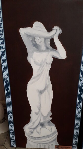 Peinture intitulée "STATUE ( Grèce Anti…" par Pierre Isaac Gozlan, Œuvre d'art originale, Huile