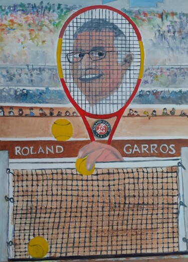 Malerei mit dem Titel "Roland Garros 2021" von Pierre Isaac Gozlan, Original-Kunstwerk, Öl