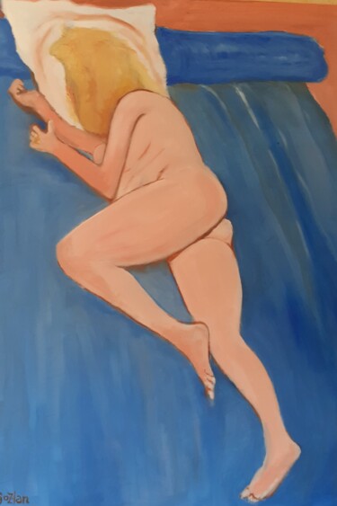 Painting titled "muse 1" by Pierre Isaac Gozlan, Original Artwork, Oil Mounted on Wood Stretcher frame