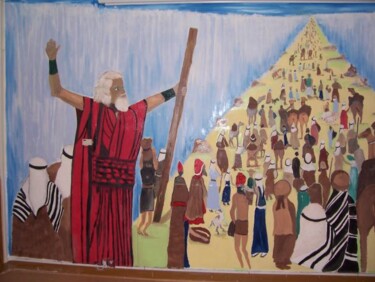 Peinture intitulée "SORTIE D'EGYPTE" par Pierre Isaac Gozlan, Œuvre d'art originale