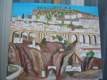 Painting titled "Pont Sidi Rached" by Pierre Isaac Gozlan, Original Artwork