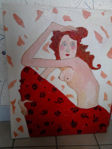 Peinture intitulée "la-fille-en-robe-de…" par Pierre Isaac Gozlan, Œuvre d'art originale