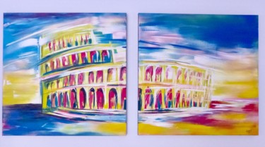 Painting titled "Colosseo" by Pietro Grif, Original Artwork, Acrylic