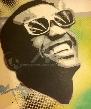 Painting titled "Ray_Charles.jpg" by Pierre-Henri Le-Defond, Original Artwork, Spray paint