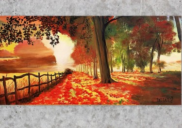 Peinture intitulée "Couchant d'automne" par Pierre Jactat, Œuvre d'art originale, Huile