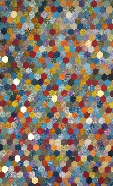 Painting titled "Mosaic patchwork" by Pierre Joseph, Original Artwork, Oil