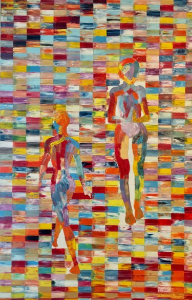 Peinture intitulée "Mosaic femmes" par Pierre Joseph, Œuvre d'art originale, Huile
