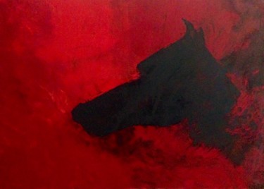 Painting titled "Horse wolf" by Pierre Joseph, Original Artwork, Oil