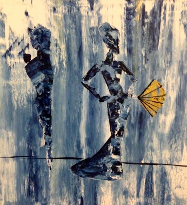 Peinture intitulée "2 silhouettes" par Pierre Joseph, Œuvre d'art originale, Huile
