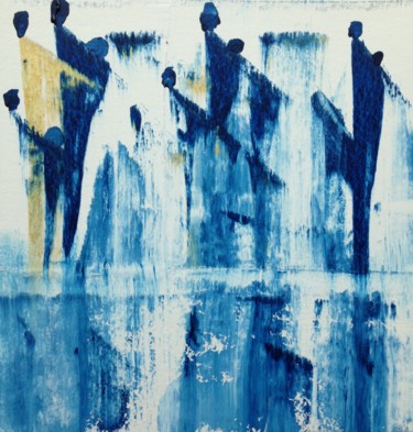 Peinture intitulée "Des silhouettes au…" par Pierre Joseph, Œuvre d'art originale, Huile