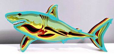 Pintura intitulada "SharkyPopV5" por Pierre Lamblin, Obras de arte originais, Acrílico