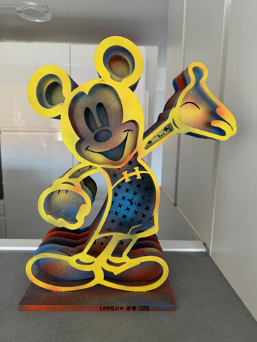Sculpture intitulée "Mickey S (1973)" par Pierre Lamblin, Œuvre d'art originale, Aluminium
