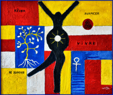 Painting titled "Vivre" by Pierre Laurent Tichadou, Original Artwork, Oil