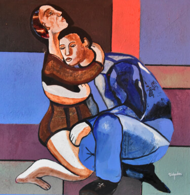 Pintura intitulada "l'amour chagrin" por Pierre Laurent Tichadou, Obras de arte originais, Óleo