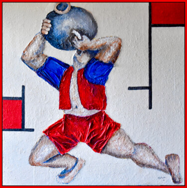Pintura titulada "l'homme qui boit" por Pierre Laurent Tichadou, Obra de arte original, Oleo