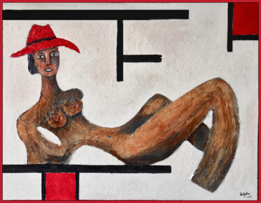 Pintura titulada "grand nu sienne" por Pierre Laurent Tichadou, Obra de arte original, Oleo