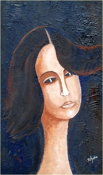 Peinture intitulée "jeune femme" par Pierre Laurent Tichadou, Œuvre d'art originale