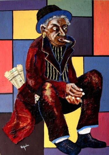 Painting titled "l'homme qui a perdu" by Pierre Laurent Tichadou, Original Artwork, Oil