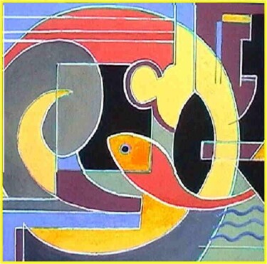 Peinture intitulée "aquarium" par Pierre Laurent Tichadou, Œuvre d'art originale, Huile