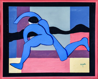 Peinture intitulée "l'homme qui court" par Pierre Laurent Tichadou, Œuvre d'art originale, Huile