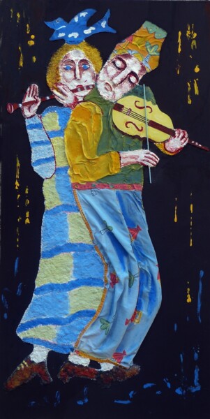 Painting titled "les musiciens" by Pierre Laurent Tichadou, Original Artwork, Oil