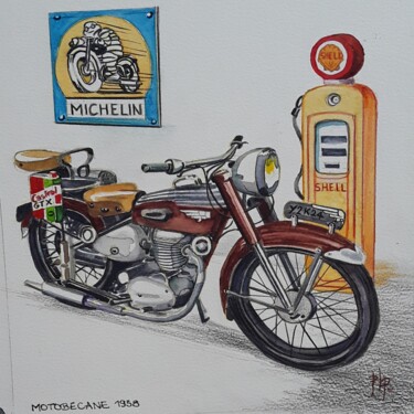 绘画 标题为“Motobecane 1958” 由Pierre-Louis Petit, 原创艺术品, 水彩