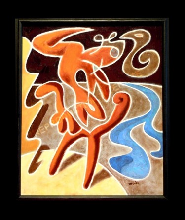 Pittura intitolato "Une danse rituelle" da Pierre-Louis Torres, Opera d'arte originale